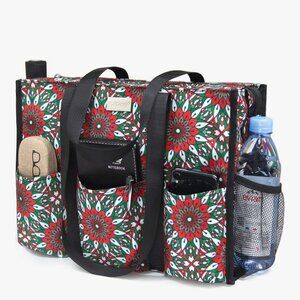 TOPDesign Utility Water Resistant Tote Bag with 13 Pockets, Top Zipper - Large